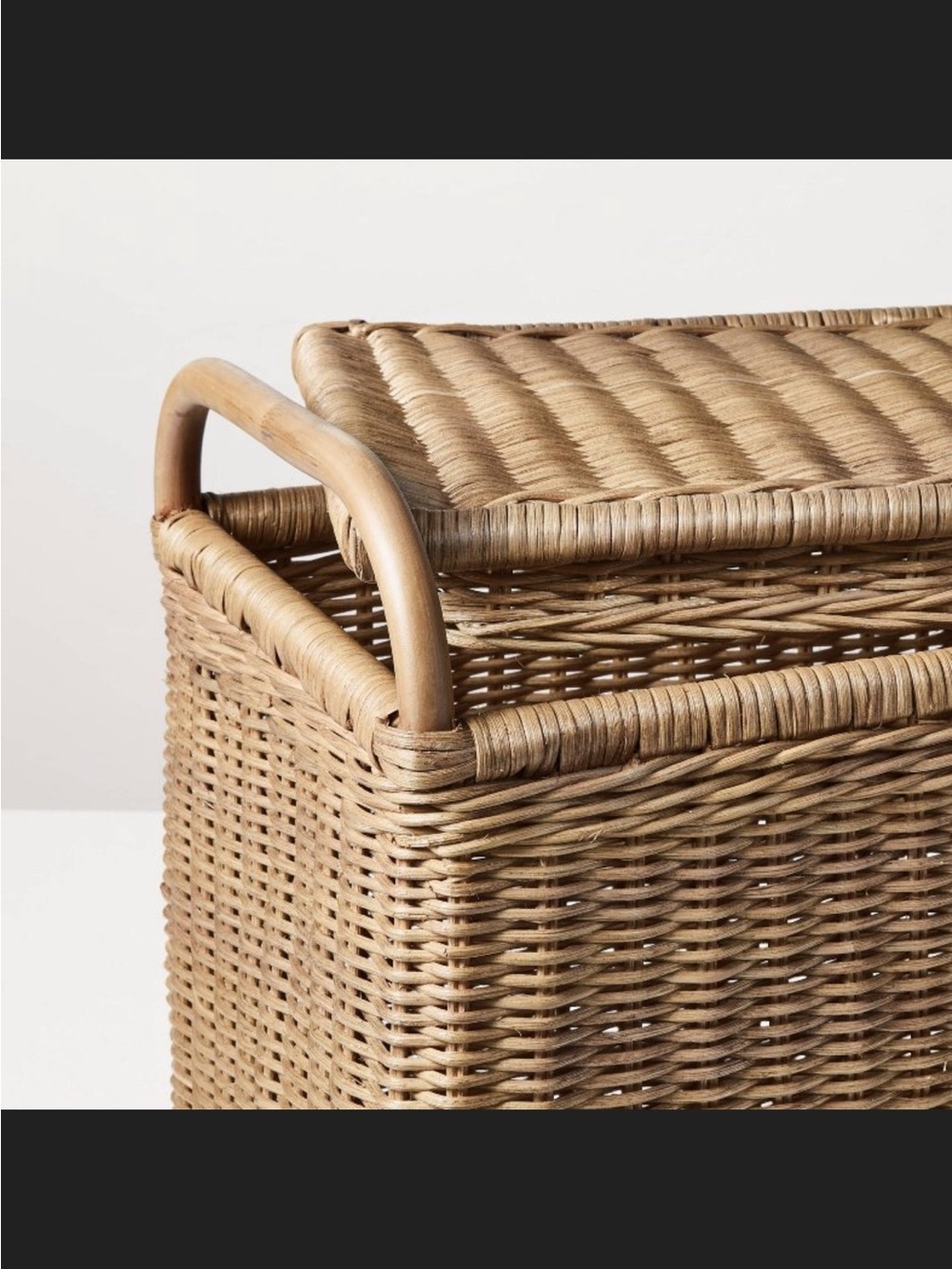 Large Rattan Storage Basket with Lid - Hearth & Hand™ with Magnolia - Picture 3 of 5